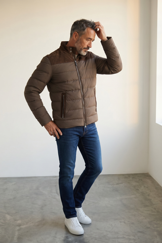Paul & Shark - Blouson de duvet Typhoon PLATINUM avec détails de suède