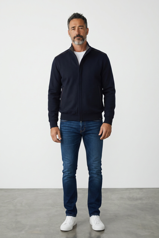 Paul & Shark - Cardigan de laine avec détails Alcantara®
