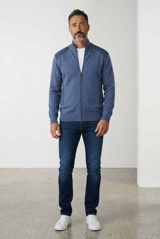Paul & Shark - Cardigan de laine avec appliqués de velours cordé