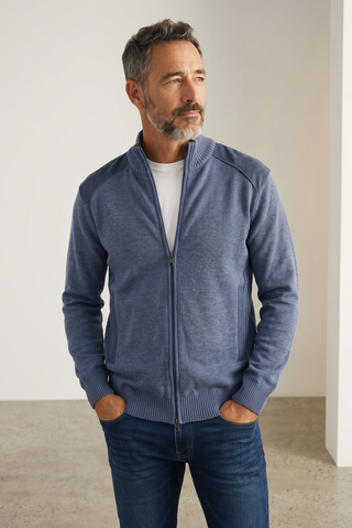 Paul & Shark - Cardigan de laine avec appliqués de velours cordé