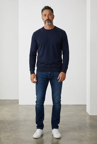 Paul & Shark - Chandail col rond de laine Summer Wool avec appliqués Loro Piana