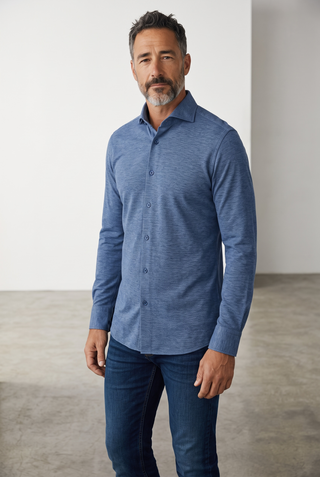 Emanuel Berg - Chemise manches longues Premium Quality Jersey - Modern Fit - Dark Blue