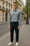Emanuel Berg - Byron - Chemise manches longues à rayures Albini 4Flex - Modern Fit - Bleu