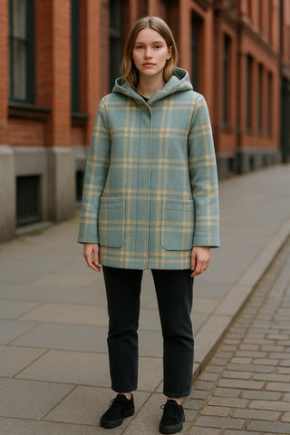 Colmar - Knit Phantasy - Manteau avec capuche en drap de laine pour femme