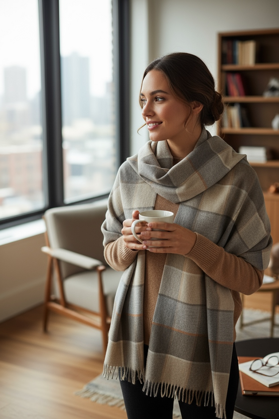Hemley - Foulard à carreaux de cachemire