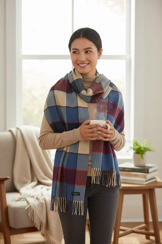 Hemley - Foulard à carreaux de cachemire