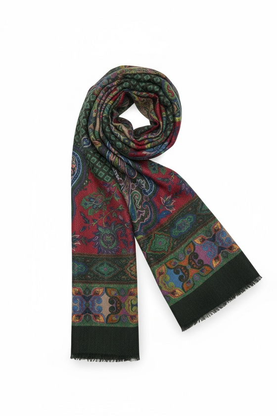 Hemley - Foulard floral de laine et cachemire