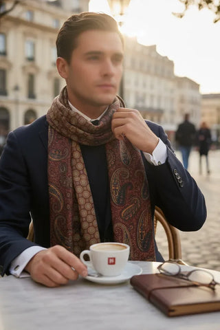 Hemley - Foulard paisley de laine réversible