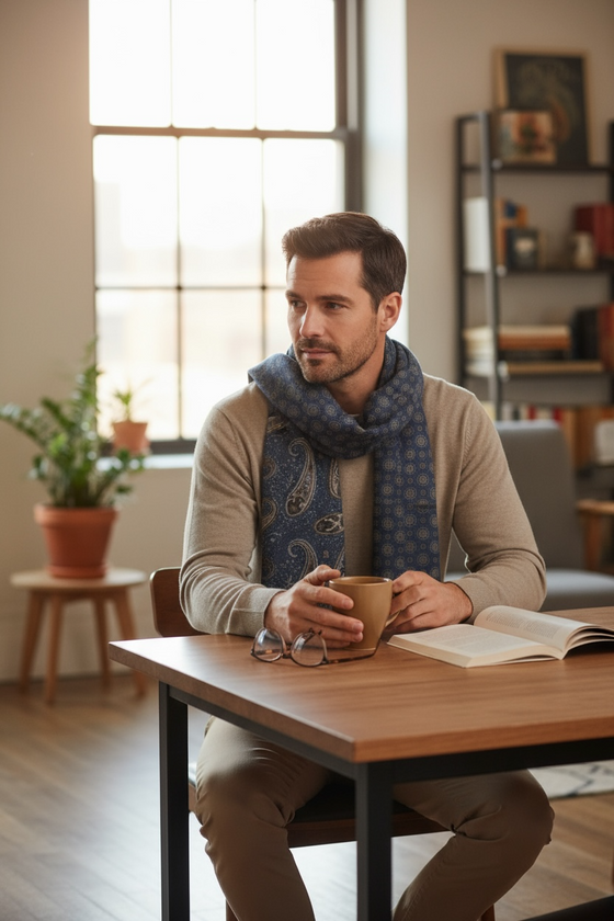 Hemley - Foulard paisley de laine réversible