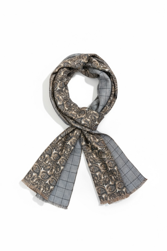 Hemley - Foulard paisley de laine réversible