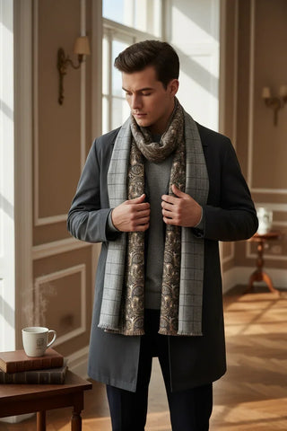 Hemley - Foulard paisley de laine réversible