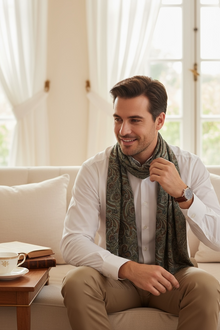  Hemley - Foulard paisley de laine réversible