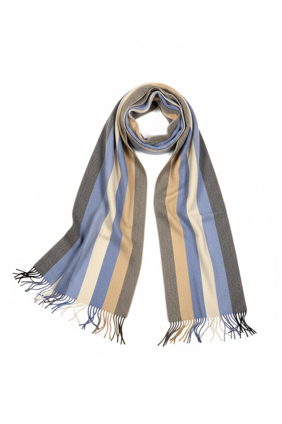 Hemley - Foulard à rayures de laine et cachemire