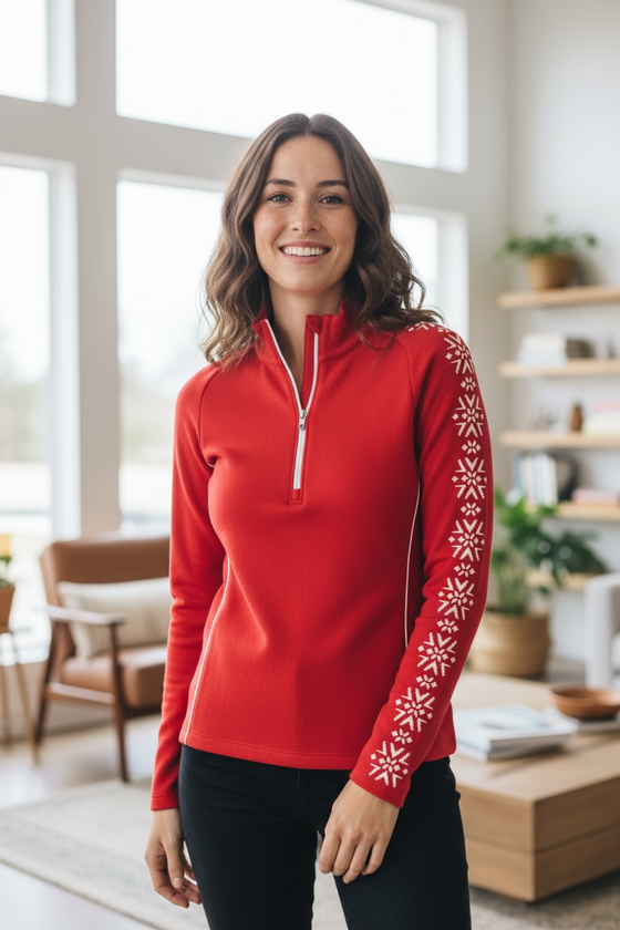 NEWLAND - Crested Butte Lady T-Neck avec Flocons aux Épaules