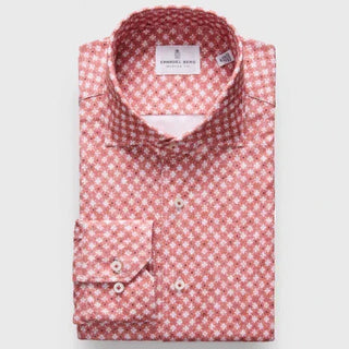 Emanuel Berg - Byron - Chemise manches longues à motifs Albini 4Flex - Modern Fit - Brick