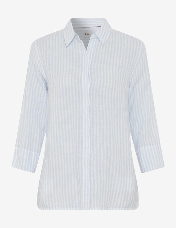 BRAX - Vicki - Blouse rayée de lin et coton
