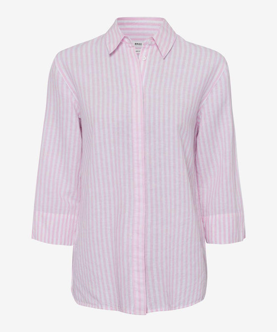 BRAX - Vicki - Blouse rayée de lin et coton - LE CAPITAINE D'A BORD