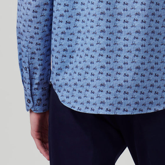 Bugatchi - James - Chemise manches longues vélos OoohCotton® - LE CAPITAINE D'A BORD