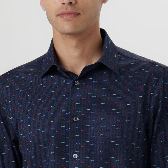 Bugatchi - James - Chemise manches longues voitures OoohCotton® - LE CAPITAINE D'A BORD