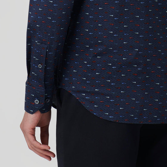 Bugatchi - James - Chemise manches longues voitures OoohCotton® - LE CAPITAINE D'A BORD