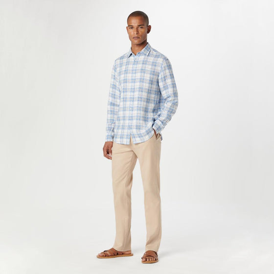 Bugatchi - Julian - Chemise de lin manches longues à carreaux - LE CAPITAINE D'A BORD