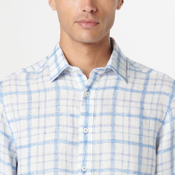 Bugatchi - Julian - Chemise de lin manches longues à carreaux Tattersall - LE CAPITAINE D'A BORD