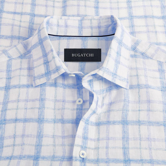 Bugatchi - Julian - Chemise de lin manches longues à carreaux Tattersall - LE CAPITAINE D'A BORD