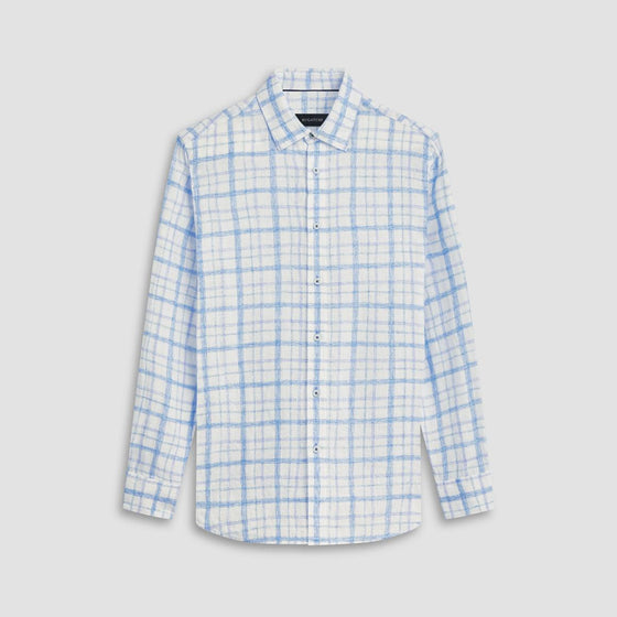 Bugatchi - Julian - Chemise de lin manches longues à carreaux Tattersall - LE CAPITAINE D'A BORD