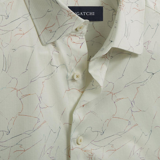 Bugatchi - Miles - Chemise motif abstrait manches courtes OOOHCOTTON© - LE CAPITAINE D'A BORD