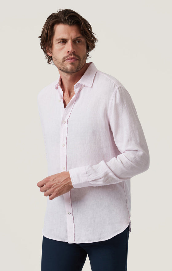 34 Heritage - Linen Chambray Shirt Pink