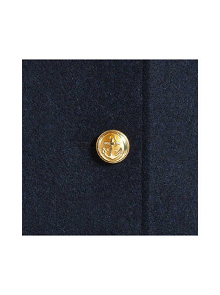 Dalmard Marine - Detroit Cachemire - Caban pour femme à boutons dorés - Marine - LE CAPITAINE D'A BORD