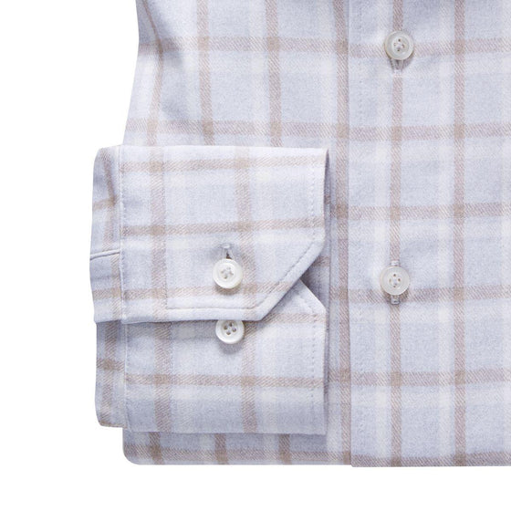 Emanuel Berg - Byron - Chemise manches longues à carreaux Albini 4Flex - Modern Fit - Gris - LE CAPITAINE D'A BORD