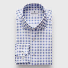  Emanuel Berg - Byron - Chemise manches longues à carreaux Albini 4Flex - Modern Fit - Marine - LE CAPITAINE D'A BORD