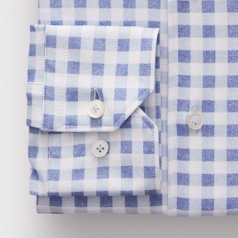 Emanuel Berg - Byron - Chemise manches longues à carreaux Albini 4Flex - Modern Fit - Marine - LE CAPITAINE D'A BORD