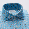 Emanuel Berg - Byron - Chemise manches longues à motifs Albini 4Flex - Modern Fit - Turquoise - LE CAPITAINE D'A BORD