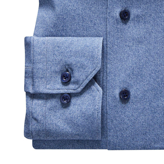 Emanuel Berg - Byron - Chemise manches longues unie Albini 4Flex - Modern Fit - Bleu - LE CAPITAINE D'A BORD