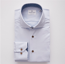  Emanuel Berg - Byron - Chemise manches longues unie Albini 4Flex - Modern Fit - Bleu pâle - LE CAPITAINE D'A BORD