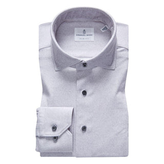 Emanuel Berg - Byron - Chemise manches longues unie Albini 4Flex - Modern Fit - Gris - LE CAPITAINE D'A BORD