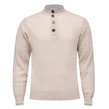  Emanuel Berg - Chandail col à boutons de laine mérinos Premium - Beige - LE CAPITAINE D'A BORD