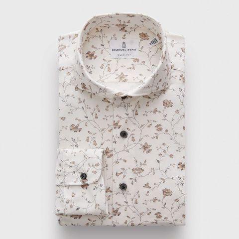 Emanuel Berg - Chemise manches longues Premium Quality Jersey - Modern Fit - Beige/Naturel - LE CAPITAINE D'A BORD