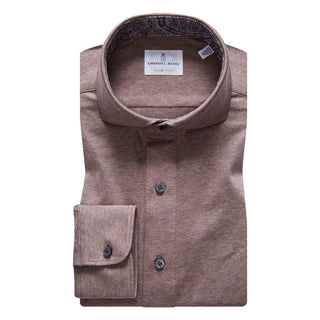 Emanuel Berg - Polo manches longues Premium Jersey Knit - Modern Fit - Chocolat - LE CAPITAINE D'A BORD