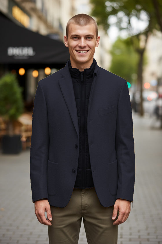 Digel - Enver-ST - Modern Fit - Veston de jersey de laine avec insertion détachable