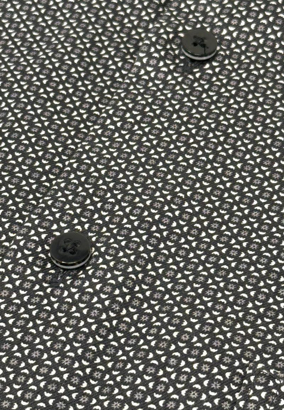 ETERNA - Chemise manches longues à motifs Performance Modern Fit - Noir - LE CAPITAINE D'A BORD