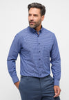 ETERNA - Chemise manches longues vichy Modern Fit - Marine/Bleu - LE CAPITAINE D'A BORD
