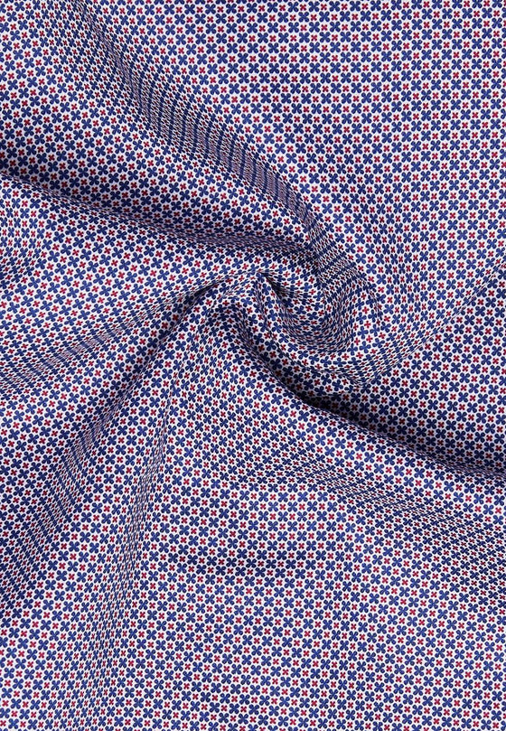 ETERNA - Chemise motifs manches longues Modern Fit - Marine/Rouge - LE CAPITAINE D'A BORD