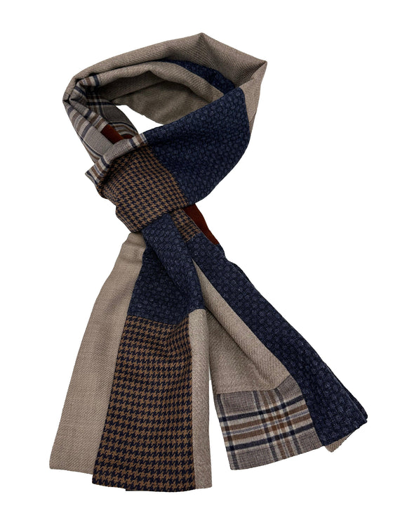 Swell Fellow - Foulard Patchwork - Bleu/Rouille - LE CAPITAINE D'A BORD