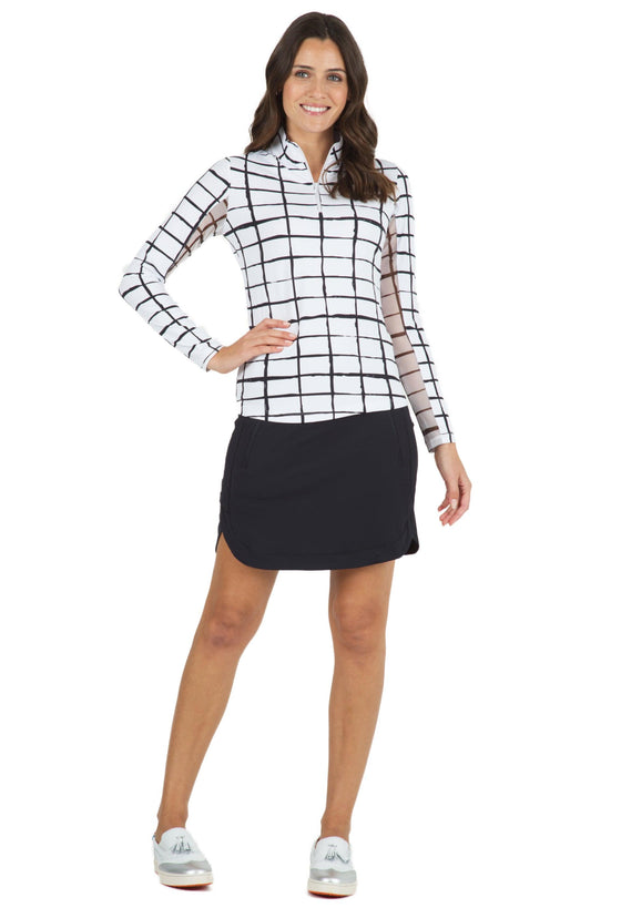 Ibkül - Cordova Print Long Sleeve Mock Neck Top – 10495 - LE CAPITAINE D'A BORD