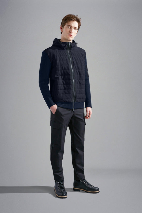 Paul & Shark - Cardigan à capuchon de laine avec devant matelassé - LE CAPITAINE D'A BORD