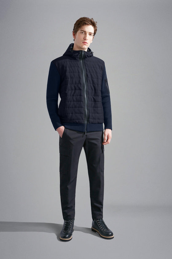 Paul & Shark - Cardigan à capuchon de laine avec devant matelassé - LE CAPITAINE D'A BORD