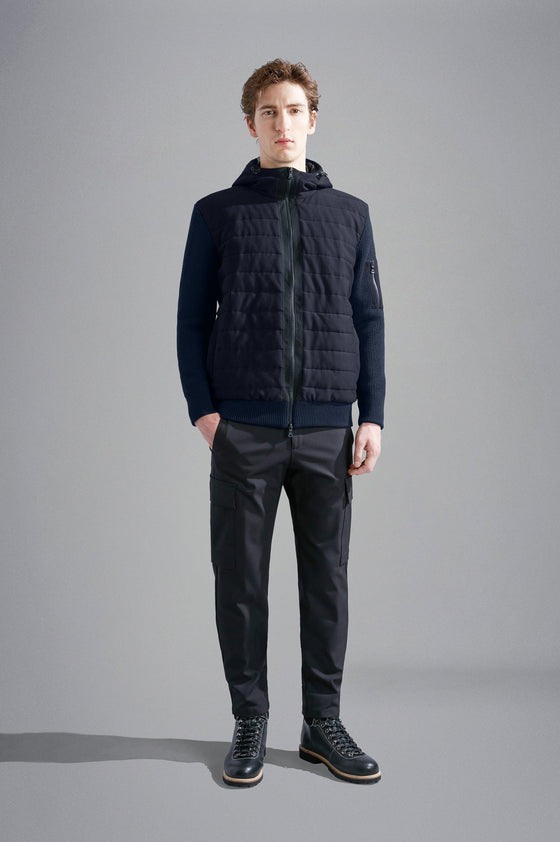 Paul & Shark - Cardigan à capuchon de laine avec devant matelassé - LE CAPITAINE D'A BORD